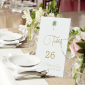 パームツリーウォータエレガントーシンプルカラー結婚 台座サイン