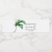 パームツリーウォーターカラーパーソナライズされたバチェロレッテ ペットボトルラベル (シングルラベル)