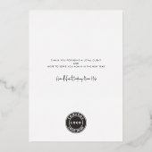 パームツリーウォーターカラービジネスクリスマスシルバー 箔シーズンカード (裏面)