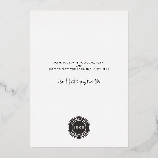 パームツリーウォーターカラービジネスクリスマスシルバー 箔シーズンカード (裏面)