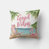 パームツリーウォーターカラービーチ クッション (裏面)