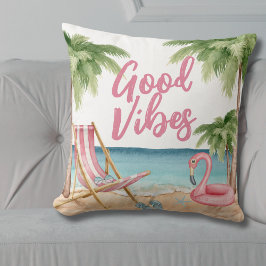 パームツリーウォーターカラービーチ クッション