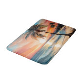 パームツリーオントロピカルビーチアットサンセット バスマット (アングル)