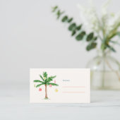 パームツリーオーナメント7月のクリスマスパーティー名 プレイスカード (スタンド正面)