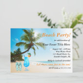 パームツリーカクテルアダルトのビーチパーティー 招待状 (スタンド正面)