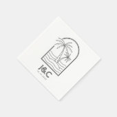 パームツリーカスタムビーチ結婚式カクテル スタンダードカクテルナプキン (角)