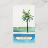 パームツリーカスタムQRコードスキャン可能な旅行代理店 名刺 (正面)