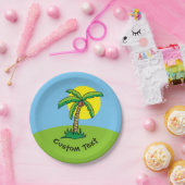 パームツリーカートゥーン紙プレート ペーパープレート (パーティー)