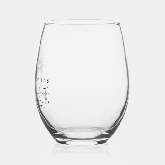 パームツリーガールズウィークエンドコーストバチェロレッテ ステムなしワイングラス (左)