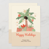 パームツリークリスマスグリーティングカード シーズンカード (正面/裏面)