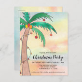 パームツリークリスマスパーティー インビテーションポストカード (正面/裏面)