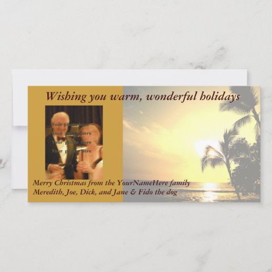 パームツリークリスマスフォト シーズンカード (正面)