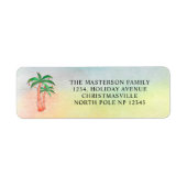 パームツリークリスマス差出人住所ラベル ラベル (正面)