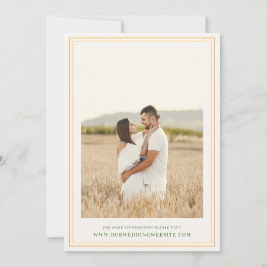 パームツリークレストモノグラムトロピカルビーチ結婚式 招待状 (裏面)