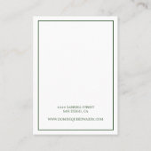 パームツリーグリーンネックレスディスプレイビジネスカード 名刺 (裏面)