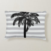 パームツリーグレートロピカルストライプのエキゾチックなデザイナー アクセントクッション (裏面)