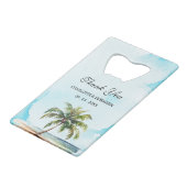 パームツリーコースタルビーチ結婚式の恩恵 クレジットカード栓抜き (裏面アングル)