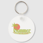 パームツリーサマーと太陽とビーチ キーホルダー (正面)