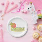 パームツリーサマーと太陽とビーチ ペーパープレート (パーティー)