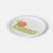 パームツリーサマーと太陽とビーチ ペーパープレート (アングル)