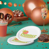 パームツリーサマーと太陽とビーチ ペーパープレート