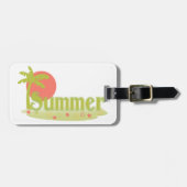 パームツリーサマーと太陽とビーチ ラゲッジタグ (正面横)