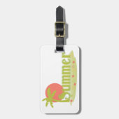 パームツリーサマーと太陽とビーチ ラゲッジタグ (正面縦)