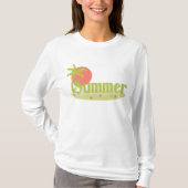 パームツリーサマーと太陽とビーチ Tシャツ (正面)
