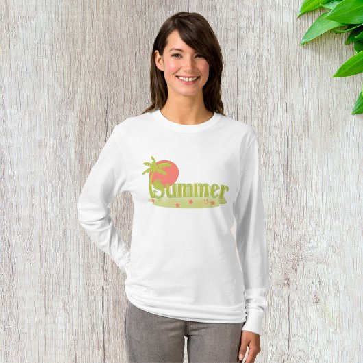 パームツリーサマーと太陽とビーチ Tシャツ
