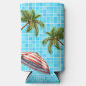 パームツリーサンアンブレラサマー スリム缶クーラー (正面)