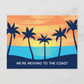 パームツリーサンセットアドレスの変更ビーチ移動 案内ポストカード (正面)