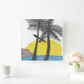 パームツリーサンライズ スクエア壁時計 (ホーム)