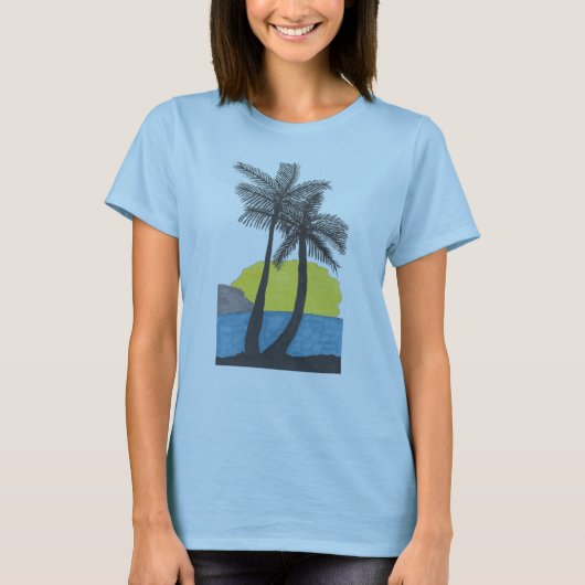 パームツリーサンライズTシャツ Tシャツ (正面)