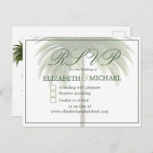 パームツリーシエレガントックモダンユダヤ式ウェディングRSVP ポストカード (正面/裏面)