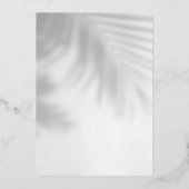 パームツリーシャドーモダンウェディングへのフォイル招待 箔招待状 (裏面)