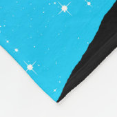 パームツリーシルエットと夕べブルー フリースブランケット (角)