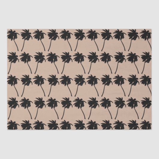 パームツリーシルエットカスタムカラー背景 薄葉紙 (正面)