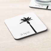 パームツリーシルエットサンディエゴCAオウン文字 コースター (左側)