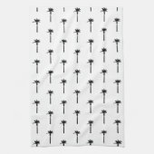 パームツリーシルエットパターンコースタルトラベルシック キッチンタオル (縦)