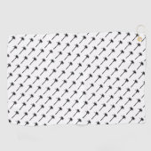 パームツリーシルエットパターンコースタルトラベルシック ゴルフタオル (横)