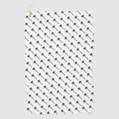 パームツリーシルエットパターンコースタルトラベルシック ゴルフタオル (正面)