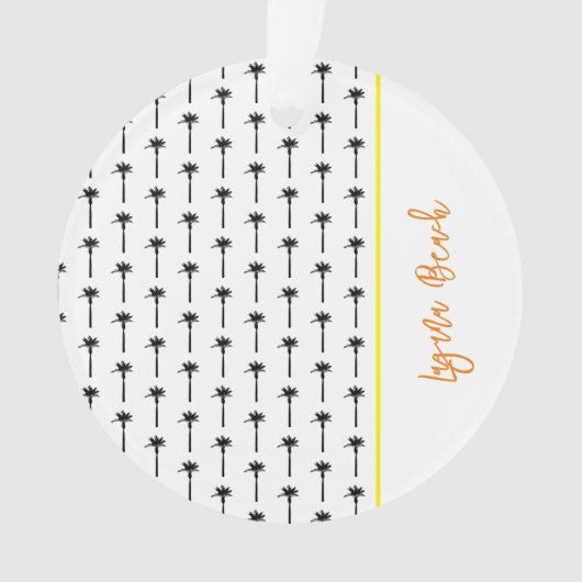 パームツリーシルエットパターンLOCATIONコースタルシック オーナメント (正面)