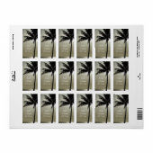 パームツリーシルエットビーチ結婚式メッセージカード ラベル (フルシート)