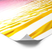 パームツリーシルエット、カモメカラフルと夕日 ポスター (角)