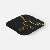 パームツリーストリングライトトロピカルバースデーパーティー ペーパープレート (傾斜あり)