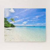 パームツリーズと美しい熱帯の島のビーチ ジグソーパズル (横)