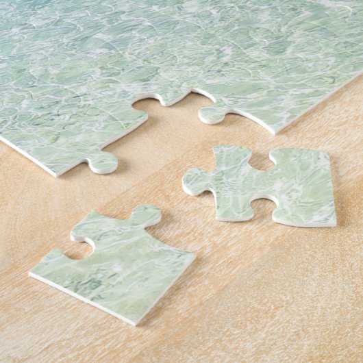 パームツリーズと美しい熱帯の島のビーチ ジグソーパズル (側面)