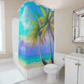 パームツリーズアズナイト秋トロピカル シャワーカーテン (インサイチュ)
