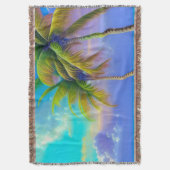 パームツリーズアズナイト秋トロピカル スローブランケット (正面縦)