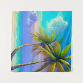 パームツリーズアズナイト秋トロピカル タペストリー (正面(横))